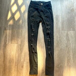 Denim Black Ripped Jeans